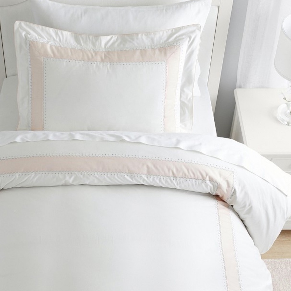 Monique Lhuillier Ethereal Pieced Sateen Duvet Cover & Shams